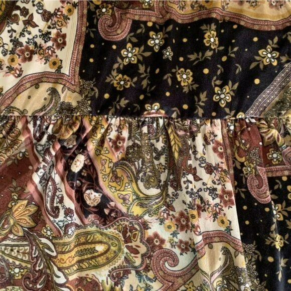 Echo Rose womens size medium tapestry paisley damask button front midi dress - Picture 11 of 11